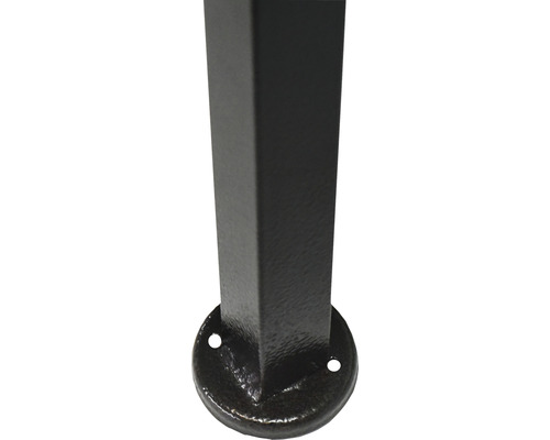 Schwarzes Vierkant-Tischbein mit Fußplatte