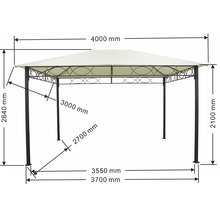 Pavillon à enficher 3x4x2.7 m polyester beige-thumb-3