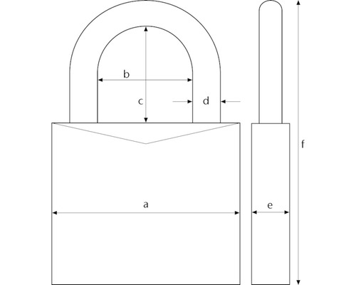 Image des dimensions d''un cadenas