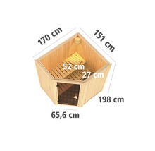 Sauna d''angle avec dimensions