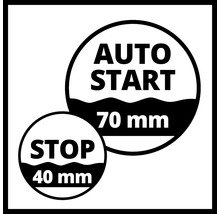 Symbole pour démarrage automatique avec 70 mm et arrêt avec 40 mm