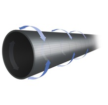 Tuyau avec représentation schématique de la circulation de l''air