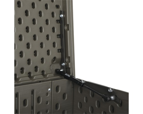 Detailansicht des Öffnungsmechanismus einer Gartenbox