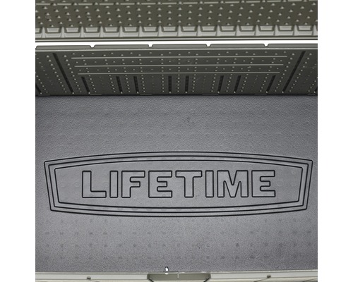 Innenansicht einer Lifetime Aufbewahrungsbox mit Lifetime Logo