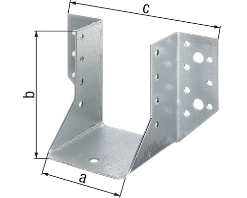 Connecteur de poutre en métal avec indications de dimensions