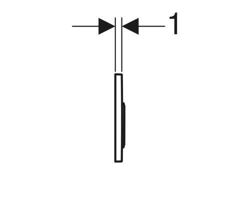 Detailzeichnung eines Wandrosetten-Abstandes von einem Millimeter