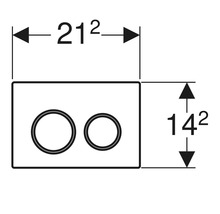 Betätigungsplatte GEBERIT Omega 20 Platte weiß glänzend / Taster weiß glänzend / Dekorringe chrom 115.085.KJ.1-thumb-1