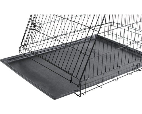 Hundebox mit Metallgitter und Kunststoffwanne