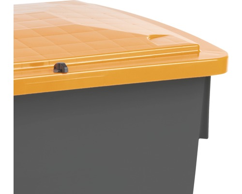 Vue détaillée d''une boîte de rangement en plastique avec couvercle