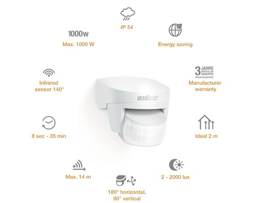 Détecteur de mouvement Steinel avec une portée maximale de 14 mètres