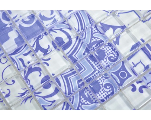 Mosaïque en verre avec décor