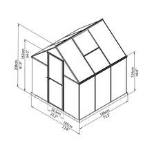 Serre Palram – Canopia Mythos 6x6 panneaux alvéolés 4 mm 185 x 186 cm alu