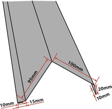 Angle d'arête PRECIT pour tuile métallique Big Stone gris graphite RAL 7024 1000 x 95 x 100 mm-thumb-1