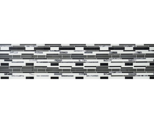 Mosaïque avec éléments rectangulaires dans différents tons de gris et aspect marbre