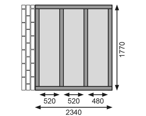 Schéma technique d''une porte avec dimensions