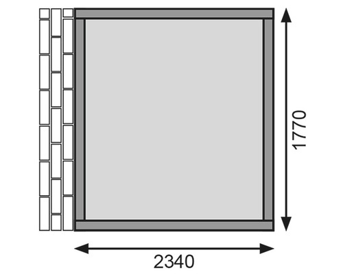 Dessin technique d''une tonnelle de jardin avec dimensions