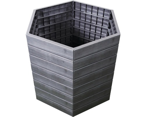 Pot de fleurs hexagonal aspect bois