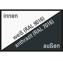 Kunststofffenster 1-flg. ESG ARON Basic weiß/anthrazit 500x1650 mm DIN Rechts-thumb-1