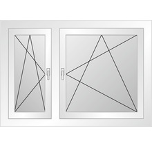 Kunststofffenster 2-flg. ESG ARON Basic weiß/anthrazit 1100x1600 mm (1/3-2/3)-thumb-4