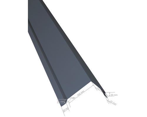 Illustration d''un profilé de protection des arêtes avec des indications de dimensions