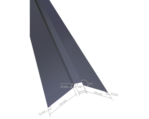 Dessin détaillé d''un profilé de toit avec dimensions
