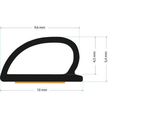 Querschnitt eines Dichtungsprofils mit Maßangaben