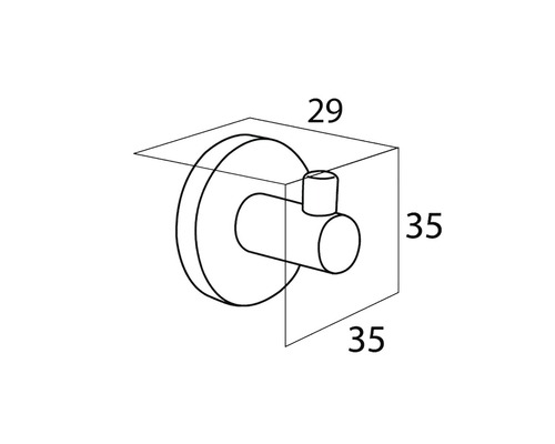 Schéma technique d''un seul crochet à vêtements avec dimensions