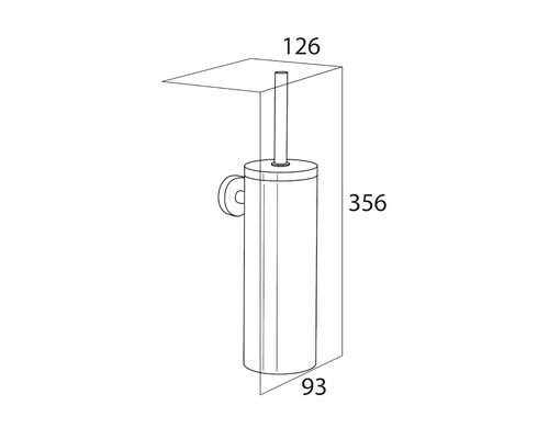 Dessin technique d''une garniture de WC avec dimensions.