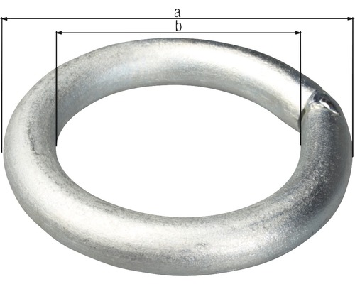 Rundring aus Metall mit Maßangaben