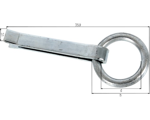 Oeillet d''arrimage avec anneau et dimensions