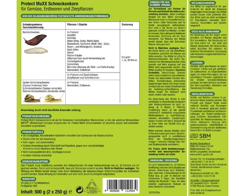 Protect MaXX granulés anti-limaces pour légumes, fraises et plantes ornementales