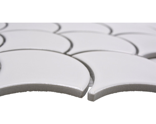 Carreaux de mosaïque en céramique blanche en forme d''éventail