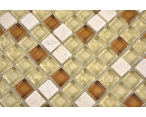Mosaïque en verre et pierre naturelle