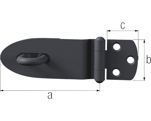 Schließriegel mit Abmessungsangaben