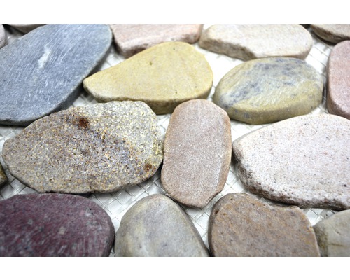 Flusskieselmosaik XKS 404 geschnitten mix braun/beige/grau Dekorative Natursteine für den Garten