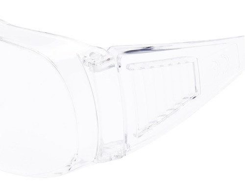 Detailansicht einer transparenten Schutzbrille