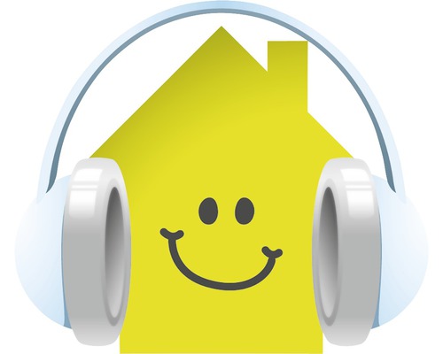 Haus mit Kopfhörern