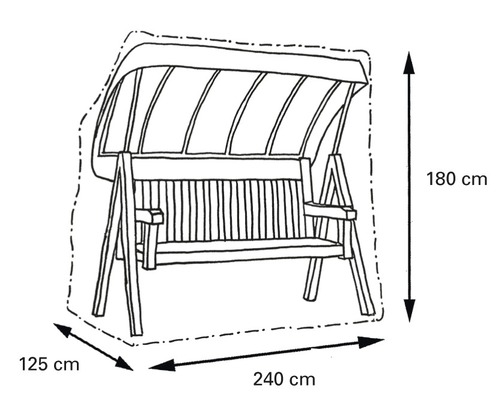 Housse de protection pour balancelle, dimensions 180 x 240 x 125 cm