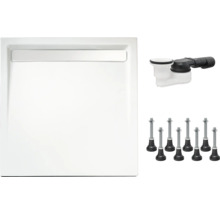 Kit complet receveur de douche SCHULTE Extra-flach 100 x 100 x 2.5 cm blanc alpin lisse D202057 04 41-thumb-3