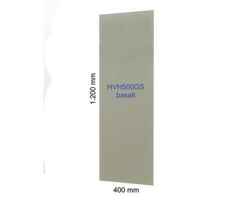 Basaltfarbene Duschwand mit den Maßen 1200 x 400 Millimeter