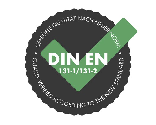 DIN EN 131-1/131-2 Geprüfte Qualität nach neuer Norm Siegel