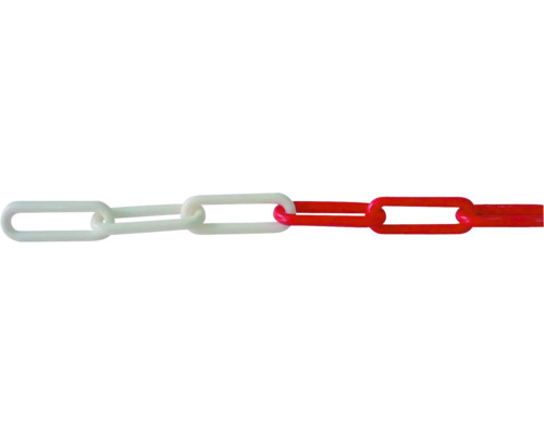Chaîne en plastique Pösamo Ø 6 mm, 30 m rouge/blanche, en sachet Chaîne en plastique Pösamo Ø 6 mm, 30 m rouge/blanche, en sachet