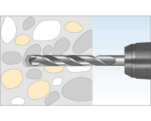 Foret perçant un mur en béton