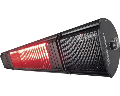 Schwarzer Heizstrahler zur Wandmontage