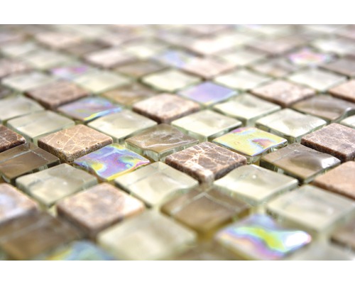 Gros plan de carreaux de mosaïque avec effet marbre et verre