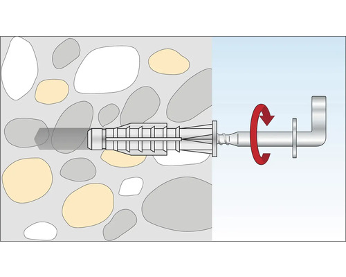 Fonctionnement d''une cheville dans un mur avec vis