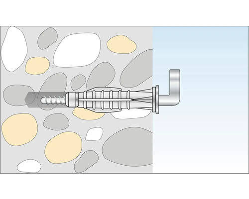 Illustration d''une cheville de fixation dans un mur