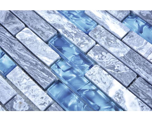 Mosaïque en verre et pierre