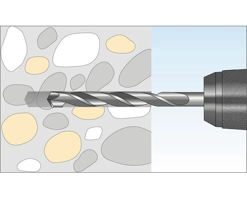 Perceuse perçant un trou dans le béton