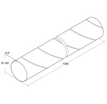 Wickelfalzrohr Ø 150 mm Länge 1,00 m